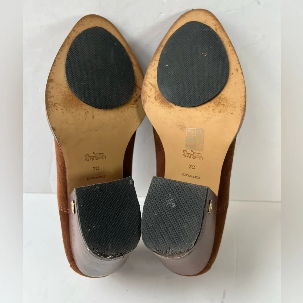 Coach Perri Brown Suede Ankle Booties Size 7 C